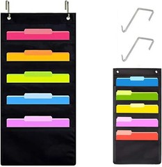 Wall File Organizer 5 Pocket Oxford Cloth Hanging Chart Office Home