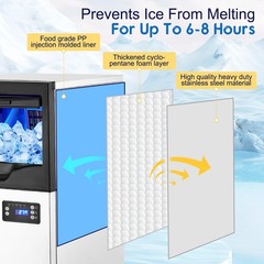 Stainless Steel Commercial Ice Maker 100LBS/24H 33LBS Capacity Self-Cleaning Per