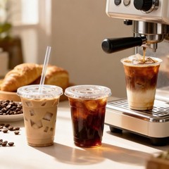 100x 16oz Clear Plastic Cups w/Lids & Straws, Heavy Duty Cold Drink