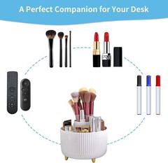 Stylish White Rotating Pen Holder – 5-Compartment Organization Solution