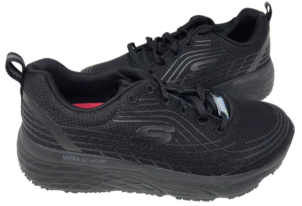 Skechers Women’s Work Max Cushioning Elite SR Lace Up Shoes Black Size:9 107U