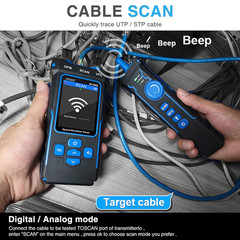 Network Cable Tester RJ45 Ethernet Tracer Optical Power Meter PoE VFL