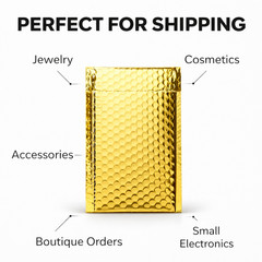 Metallic Gold Poly Bubble Mailers Padded Shipping Envelopes Self Seal All Sizes