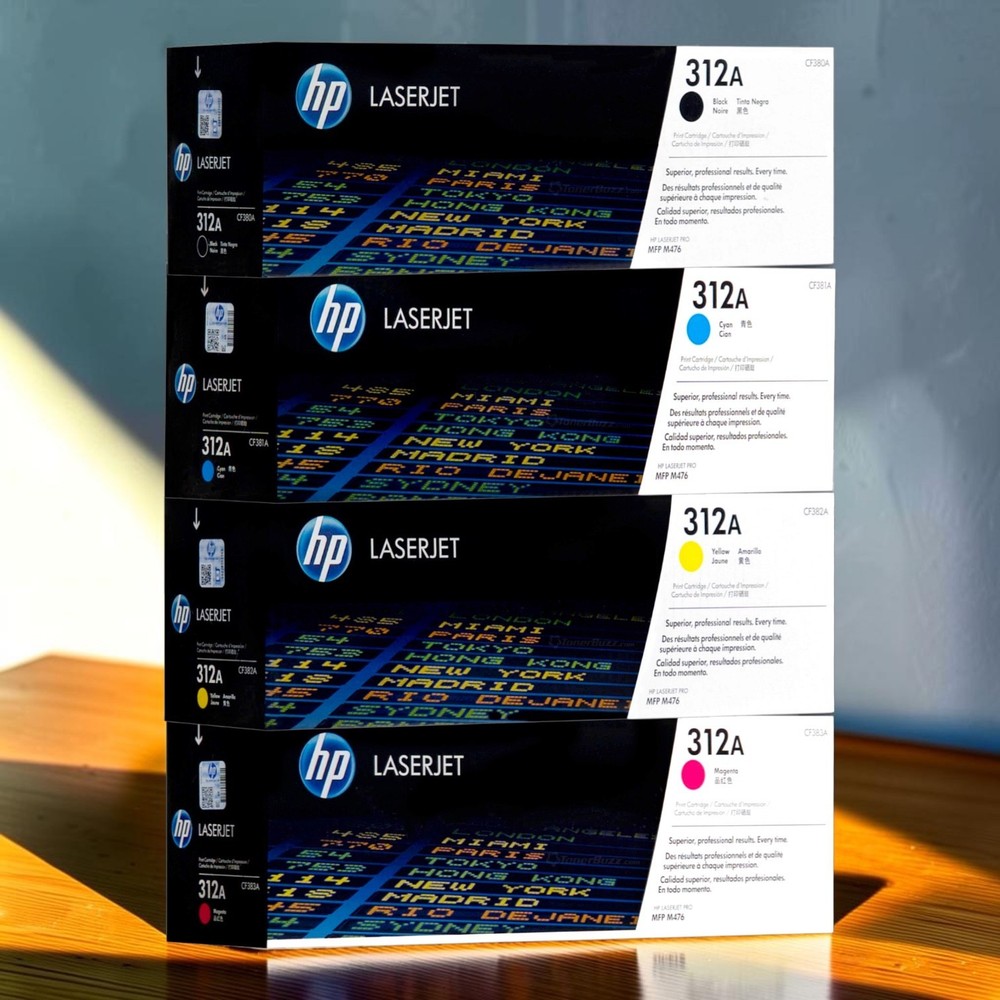 HP 312A Toner Cartridge Set – Pack Of 4 Black, Cyan, Magenta, Yellow NEW Sealed