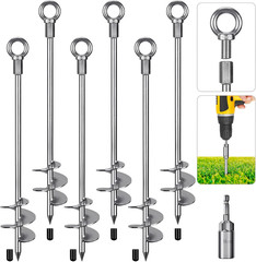 30″ Heavy-Duty Ground Anchors Screw In, 3″ Wide Spiral Earth Anchors for Swing S