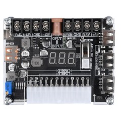 20/24Pin ATX Power Supply Breakout Board Adjustable Voltage Module + Case New