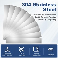 AOKLIT 50 Pcs Shim Stock Assortment, 304 Stainless 1x6x0.01 inches, silvery