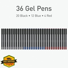 Pentonic Gel Pens 36ct Black Blue Red Fine Point