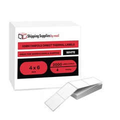 8000 Labels 4″ x 6″ Fanfold Direct Thermal Labels No Ribbon 2000 Labels/Stack