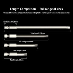 Torx Long Magnetic Impact Rated Screwdriver Drill Driver Bits T5-T40 PROFESSIONA