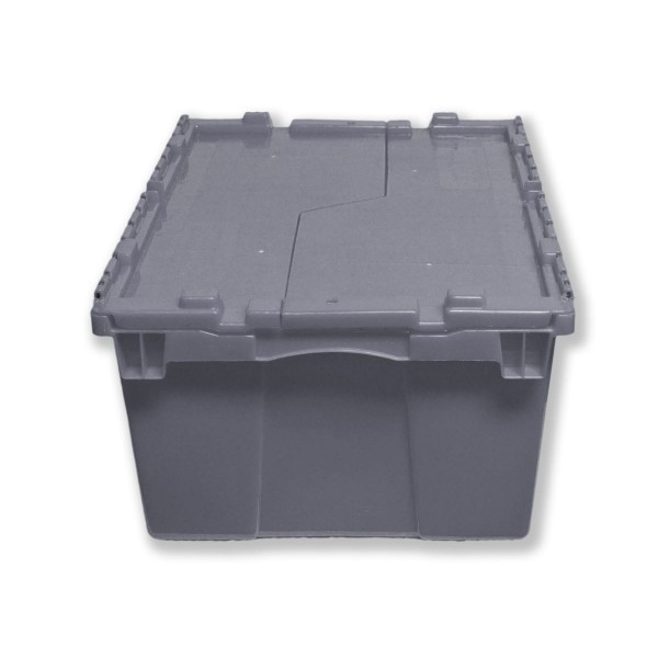 Plastic Storage and Distribution Container with Hinged LID 6 PACK