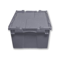 Plastic Storage and Distribution Container with Hinged LID 6 PACK