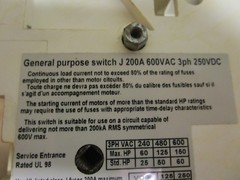 FERRAZ SHAWMUT FUSERBLOC DISCONNECT FBJ200SO 200A AMP 3 POLE w/ FUSES