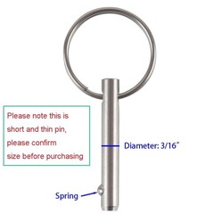 4 Pack Small Quick Release Pin, Diameter 3/16″, Usable Length 0.95″, Full 316…