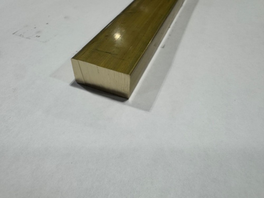1/2″ x 1″ C360 Brass Flat Bar x 7″ Long, Half Hard, Free Cutting, Mill Stock