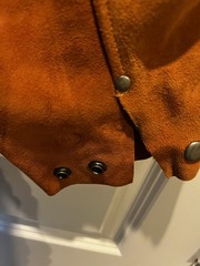 Steiner 9215-XL Welding Work Jacket Brown Leather Cowhide Snaps Studs Heavy