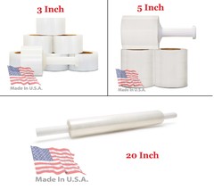 Pallet Stretch Wrap Plastic Shrink Film Clear Made In USA, Choose: Size & Rolls