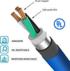 Welder Extension Cord, Heavy Duty 25 Feet 6-50 Nema R Plug Welding Cord with ETL