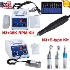 Dental Marathon Electric Micromotor / Contra Angle Straight Handpiece/10*Burs