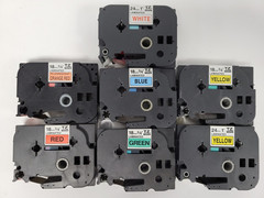 Lot of TZ Tape Label Red, Yellow, Blue, Green for Brother P-Touch