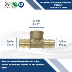 1) 3/4″ PEX A EXPANSION FEMALE TEE, F1960
