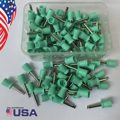 100pcs Dental Polishing Prophy Prophylaxis Cups Latch Type Rubber Polisher Green