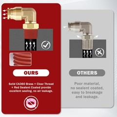 5/32″ Quick Push to Connect Fittings Brass 90 5/32″OD Ã— 1/8″NPT Thread, Gold