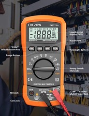 Autoranging Digital Multimeter Ac/dc Amp Ohm Voltage Test Meter With Resistance