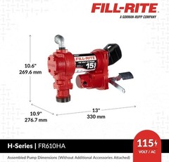 Fill-Rite FR610H 115V 15-GPM Fuel Transfer Pump w/ Hose & Nozzle/Gas, Diesel,E15