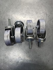 (4pc) 4 Inch Steel Wheel Swivel 1/2″-13 Threaded Stem Caster (new)