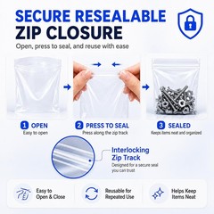Small Plastic Bags, 300 PCS Mini Baggies 3 Assorted Sizes 2×2 2×3 3×4 Inch. M…