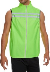 bpbtti Men’s Hi-Viz Safety Running Cycling Vest Sleeveless Windbreaker Size XL