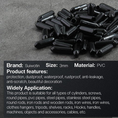 60PCS round Rubber End Caps 1/8 Inch/3Mm Screw Thread Protectors round Tube Bolt