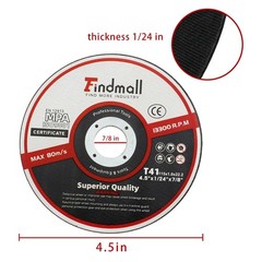 Cut Off Wheels 4-1/2 Inch Thin Metal & Stainless Steel Cutting Wheels Pack of 50