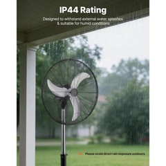 Uimoso 24in Industrial Pedestal Fan,High Velocity,6800CFM,Waterproof,Oscillating