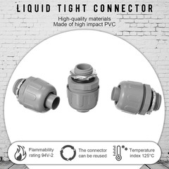 1/2 Inch Liquid Tight Connector PVC Electrical Conduit Fittings Straight 180 Deg