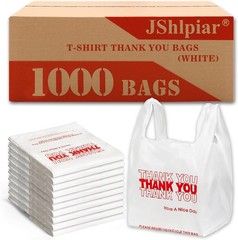 1000-Pack White Plastic Thank You Shopping Bags (11.5″ x 6.5″ x 21″) – Bulk G…