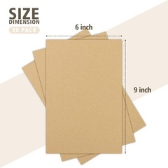 Golden State Art, 50 pack 6×9 Corrugated Cardboard Sheets 6×9, 50-pack