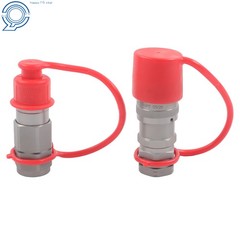 3/8″ Flat Face Hydraulic Quick Coupler Set w/ Dust Caps 3/8″ NPT