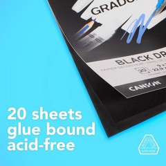 Canson Graduate Black Drawing Pad, Foldover, 11×14 inch, 20 Sheets | Artist Pape