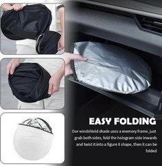 57.09×31.5 Inch Collapsible Car Windshield Sun Shade in 210T Titanium Silver Clo