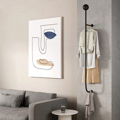 Wall Mounted Clothes Rack Clothing Racks For Hanging Clothes Closet Rod Black