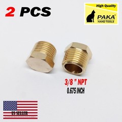 2X 3/8″ inch male NPT Cored Hex Head Plug Brass Pipe Fitting NPT fuel water air
