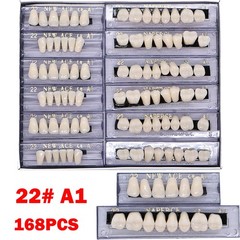 168PC Acrylic Resin Denture #22 Dental Upper Lower Shade A1 Teeth Set USA #22 A1