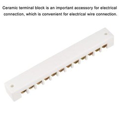Porcelain Ceramic Terminal Block 12 Way High Temperature 177×23.5x21mm