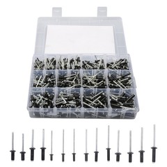 500 sets of rivet kits 3/32″ 1/8″ 5/32″ 3/16″ With 14 Standard Sizes W/ a Box
