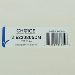 Choice Parts 316220805 for Electrolux Frigidaire Range Oven Control Overlay