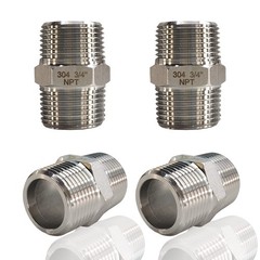 4PCS 3/4″ x 3/4″ NPT Male Hex Nipple Pipe Fittings, 304 Stainless Steel 3/4 i…