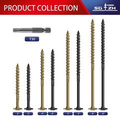 #14×3 Inch Bronze Carbon Steel Washer Head Structural Lag Screws T30 264 PCS