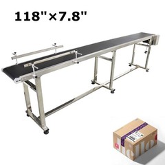 110V Industrial PVC Belt Conveyor for Industrial Transport System 118”x7.8″